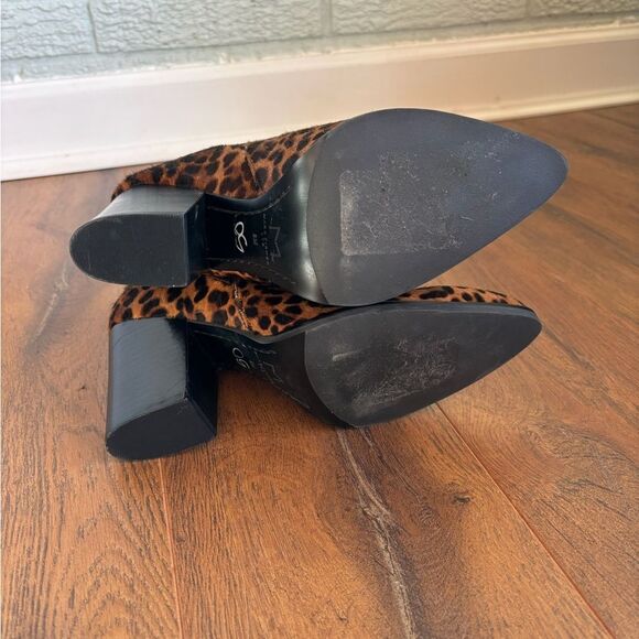 New Marc Fisher Alva Ankle Heeled Bootie Leopard Cheetah Animal Print - Picture 5 of 8